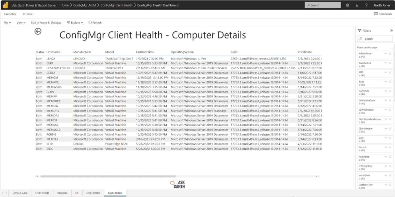ConfigMgr Client Health Reports: Power BI & SSRS Explained - Ask Garth