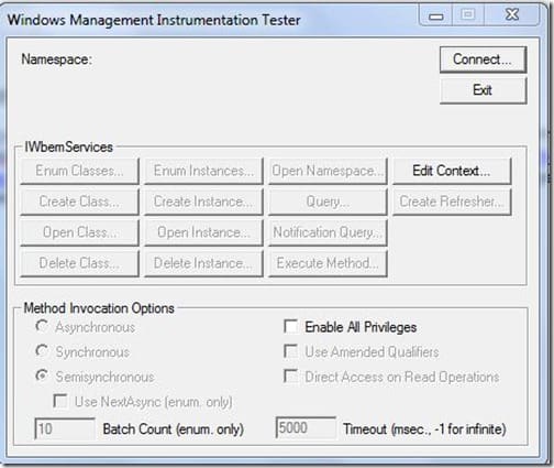 Windows Management Instrumentation Tester